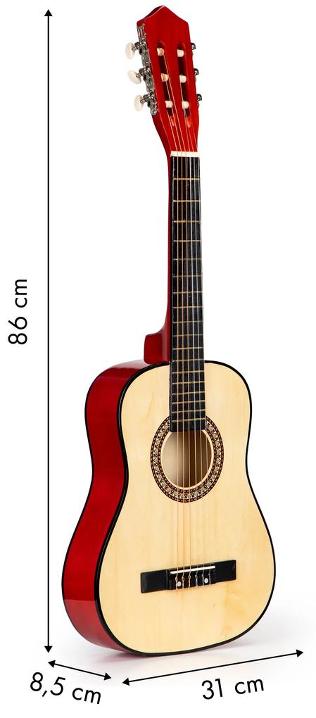 EcoToys Drevená detská gitara - 6 strún