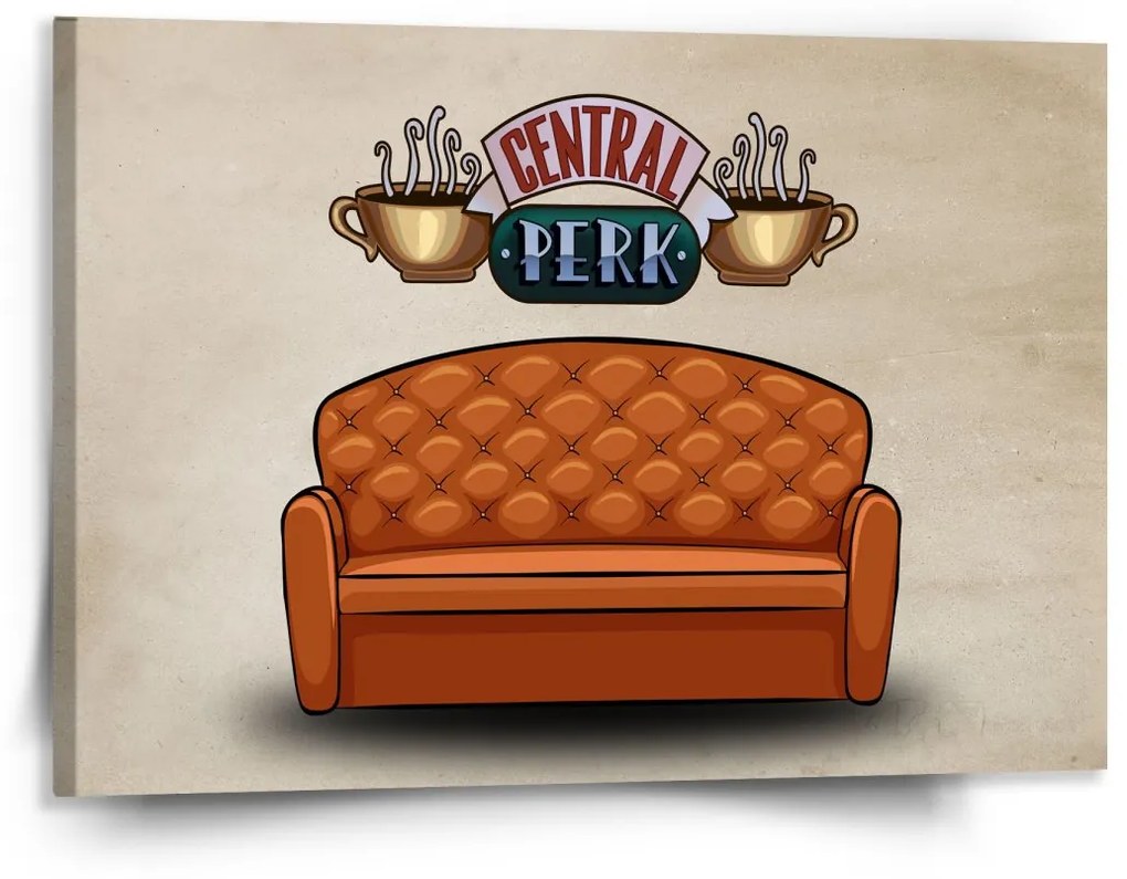 Sablio Obraz Seriál Priatelia CENTRAL PERK Gauč - 150x110 cm