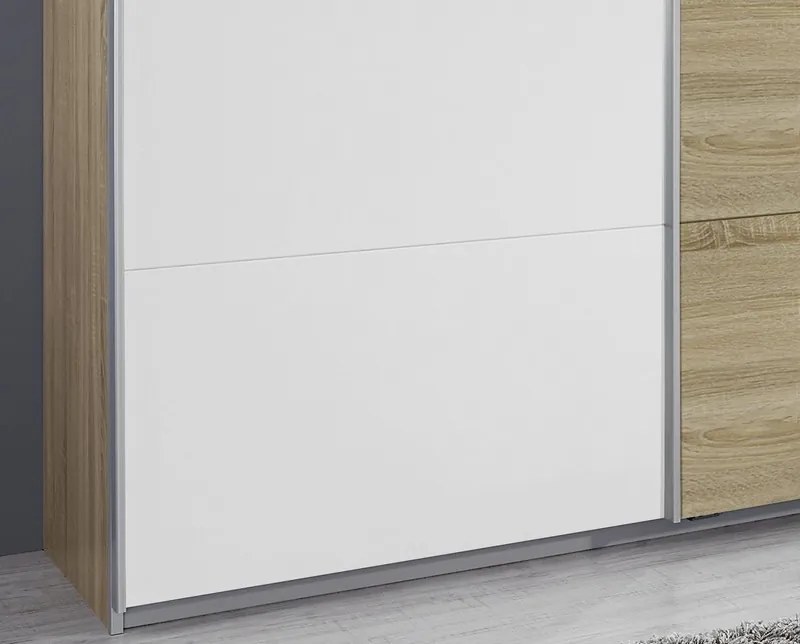 Šatníková skriňa Kulmbach, dub sonoma / biela