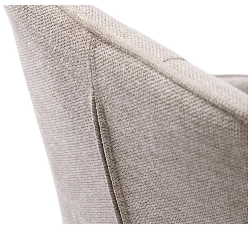 Béžové čalúnené jedálenské kreslo s podrúčkami Nolan – Unique Furniture