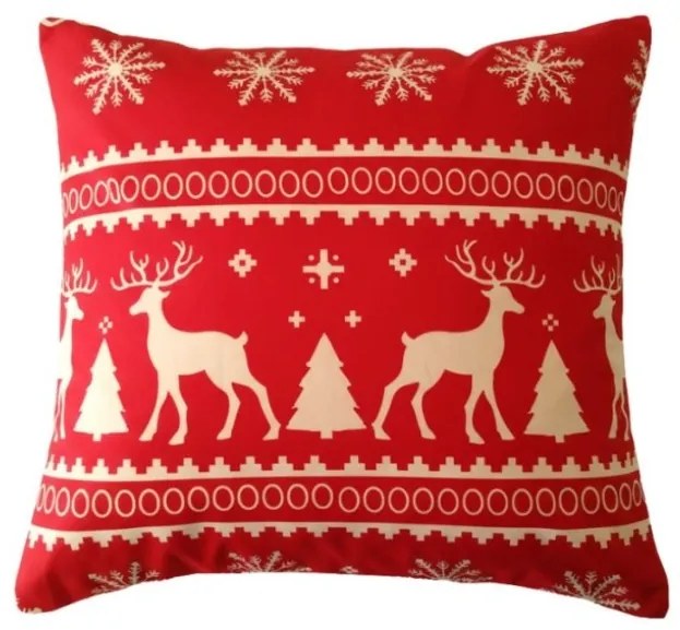 Sada 2 obliečok na vankúš VIANOČNÝ JELEŇ A STROMČEK 40x50 cm