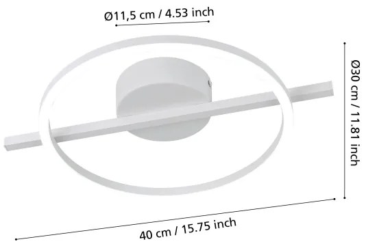 Eglo 901114 - LED Stmievateľné stropné svietidlo AMANDOLO LED/17W/230V biela + DO