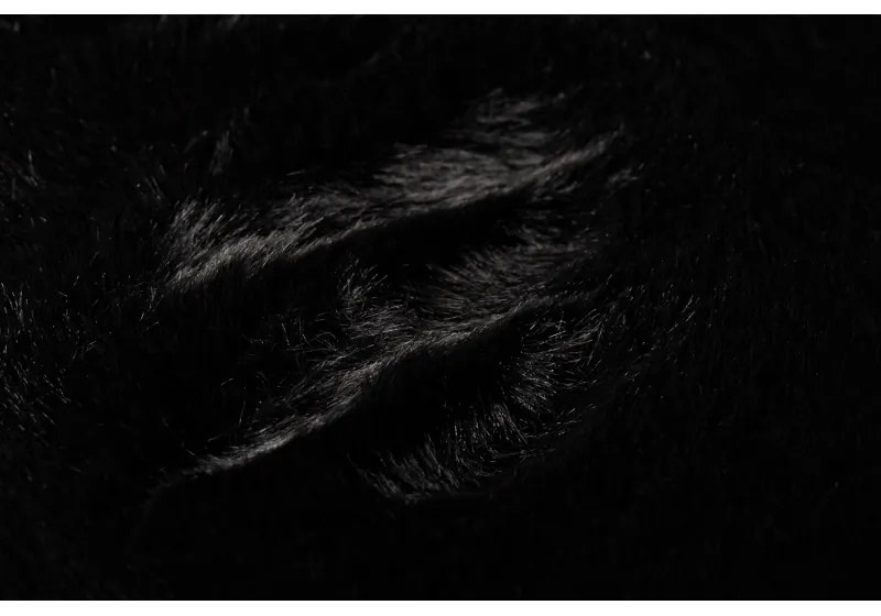 Kusový koberec RABBIT DELUXE - čierny - imitácia králičej kožušiny