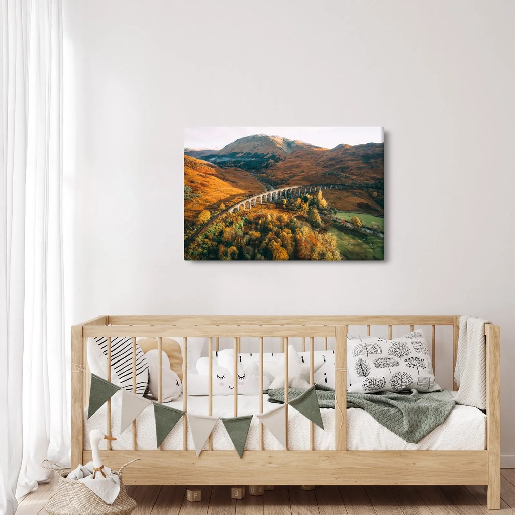 Obraz mosta v škótskom údolí (90x60 cm)