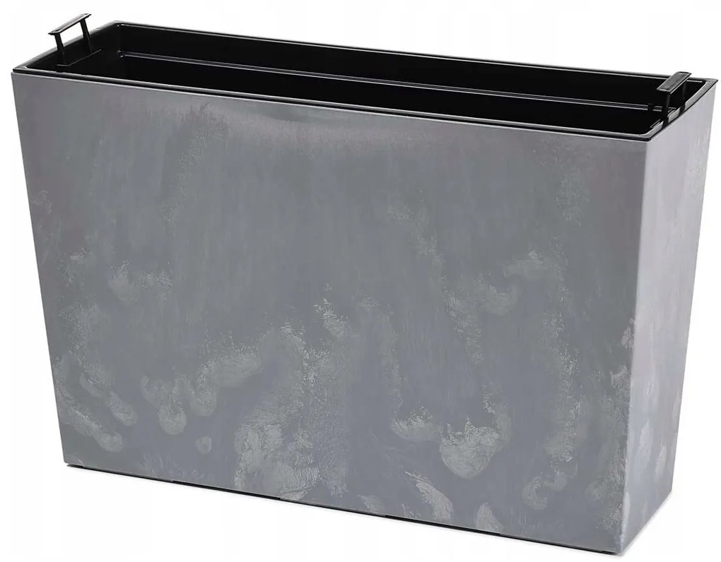 Truhlík s vkladom Bloom sivý betón