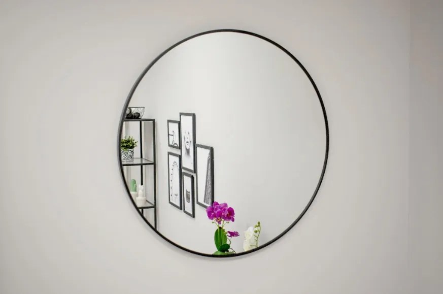 TRENDIE Zrkadlo 80 cm s čiernym rámom