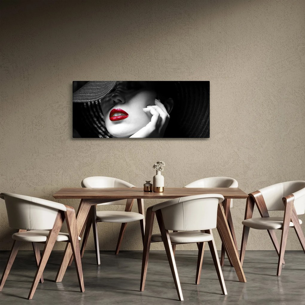 Obraz - Žena s klobúkom (120x50 cm)