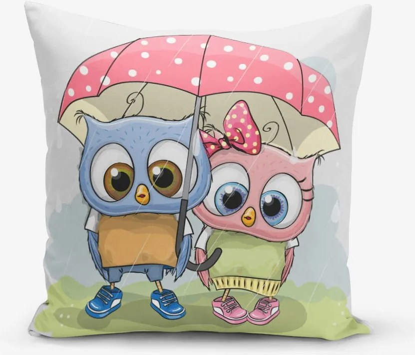 Obliečky na vaknúš s prímesou bavlny Minimalist Cushion Covers Umbrella Owls, 45 × 45 cm