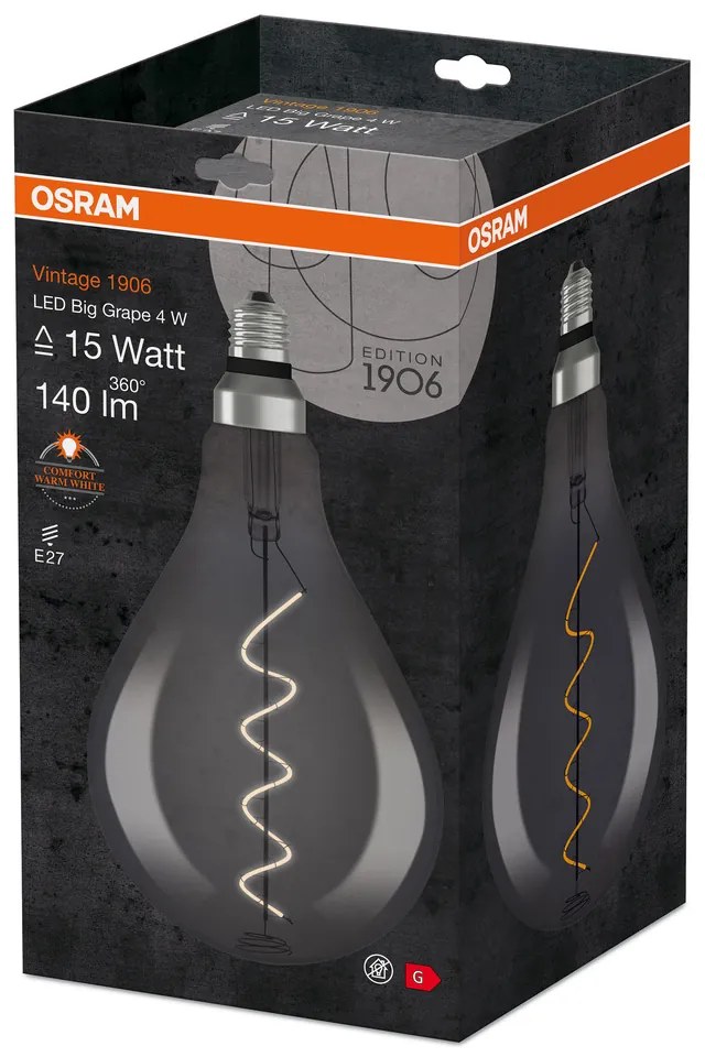 LED žiarovka E27 A60 4W = 15W 140lm 1800K Warm 330° Filament OSRAM Vintage 1906