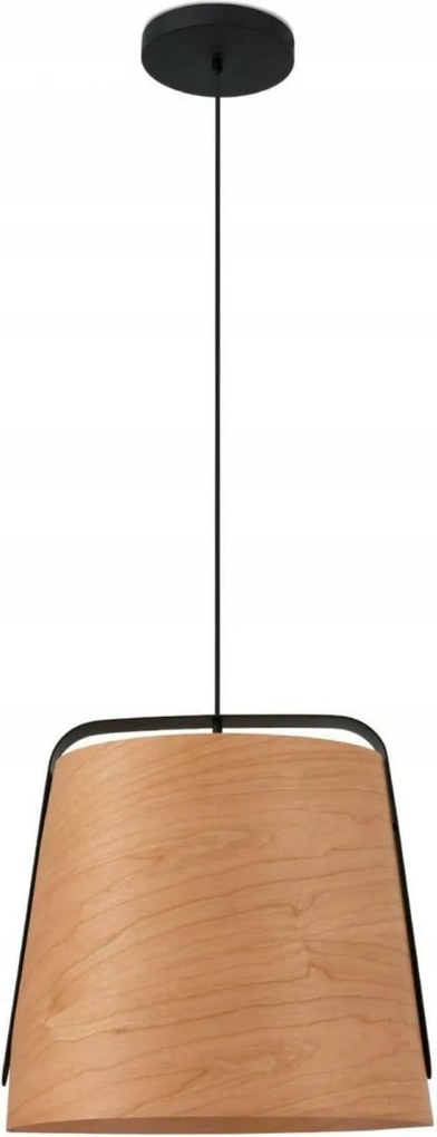 Závesné svietidlo Faro Stood čierna a čerešňové drevo, kábel 2m, E27, 15W
