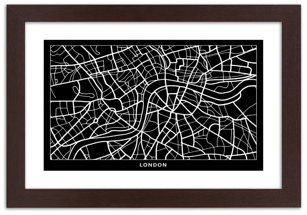 Gario Plagát City plan London Farba rámu: Bez rámu, Rozmery: 60 x 40 cm