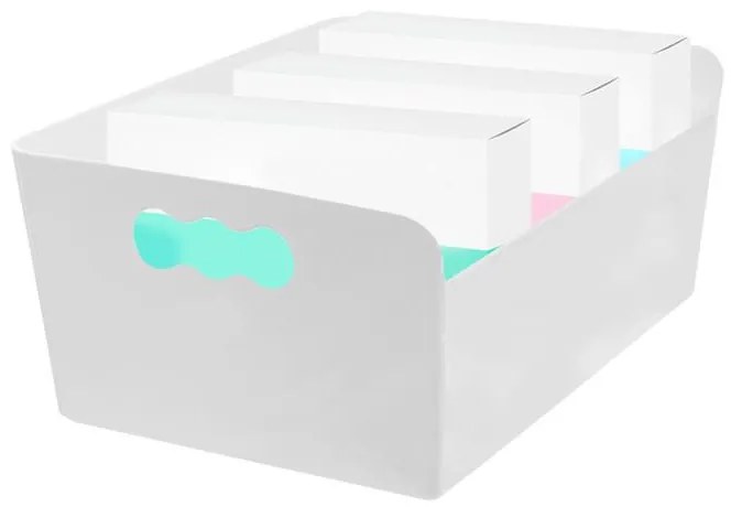 Úložný box, krabica, viacúčelový organizér, TIBOX, biely 16 x 12 x 9 cm