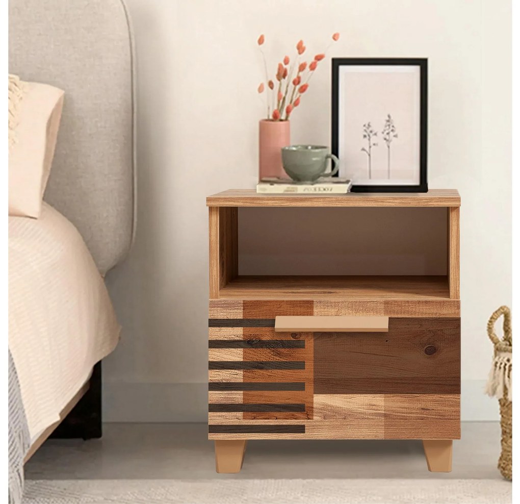 Nočný stolík Nudava 2 (borovica atlantická). Akcia -18%. Vlastná spoľahlivá doprava až k Vám domov. 1094379