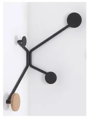 Čierny rohový nástenný vešiak Gazzda Hook