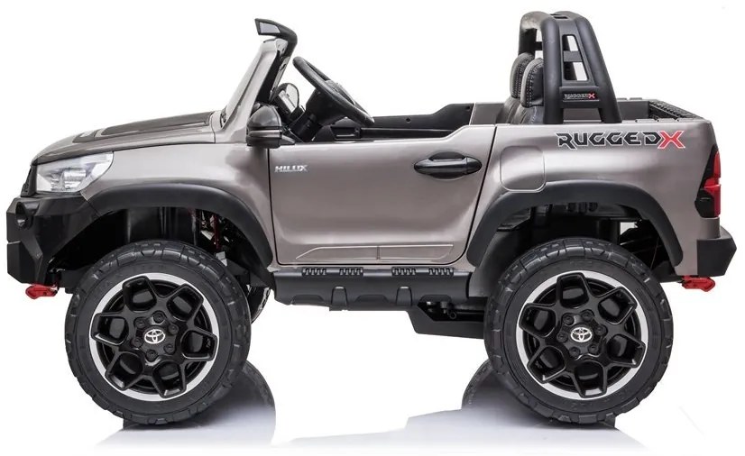 LeanToys Elektrické autíčko - Toyota Hillux - lakované - strieborné - 4 x 45W, - batéria 2 x 12V/7Ah - 2023