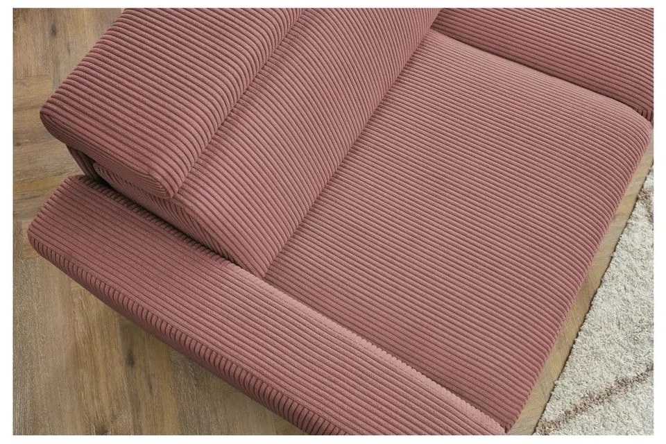 Ružová menčestrová rozkladacia rohová pohovka (variabilná) Monaco – Bobochic Paris