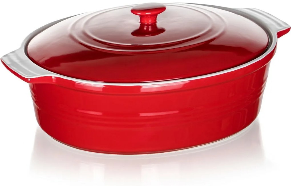 Banquet Forma zapekacia oválna s pokrievkou Culinaria Red 3,6 l, 3,6 l