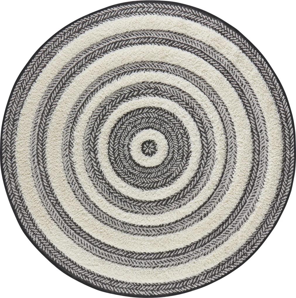 Mint Rugs - Hanse Home koberce Kusový koberec Handira 103914 Grey/Cream - 160x160 (průměr) kruh cm
