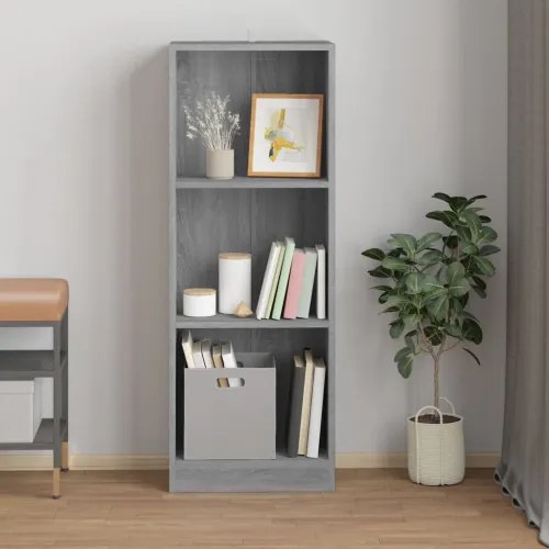 vidaXL 3-poschodová knižnica sivá sonoma 40x24x109 cm spracované drevo-
