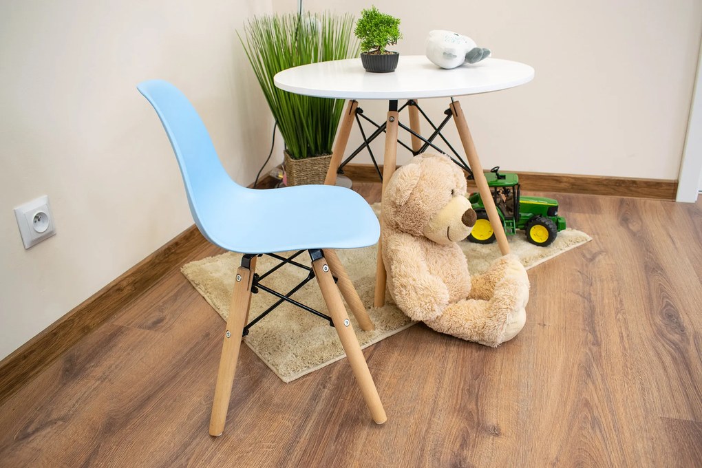 Dekorstudio Detská dizajnová stolička ENZO svetlo modrá Počet stoličiek: 4ks