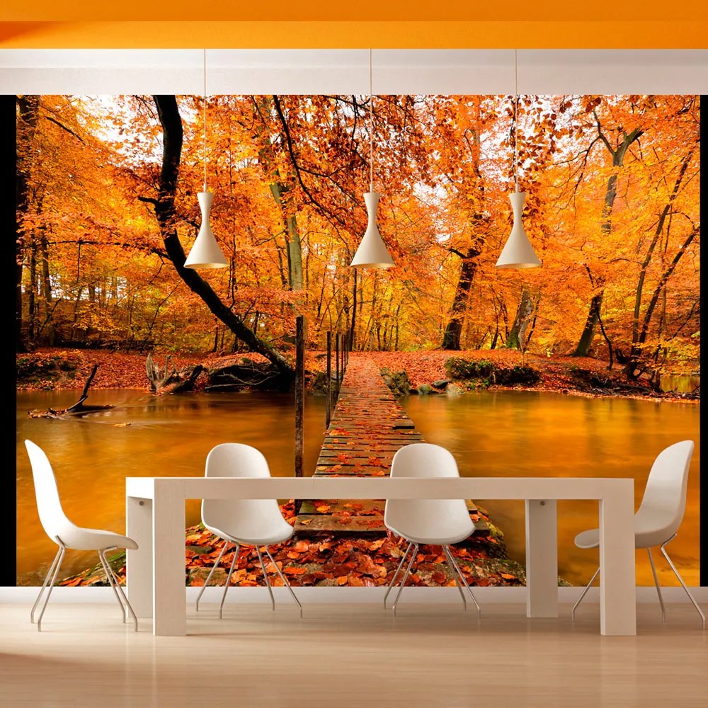 Artgeist Fototapeta - Autumn bridge Veľkosť: 250x193, Verzia: Standard