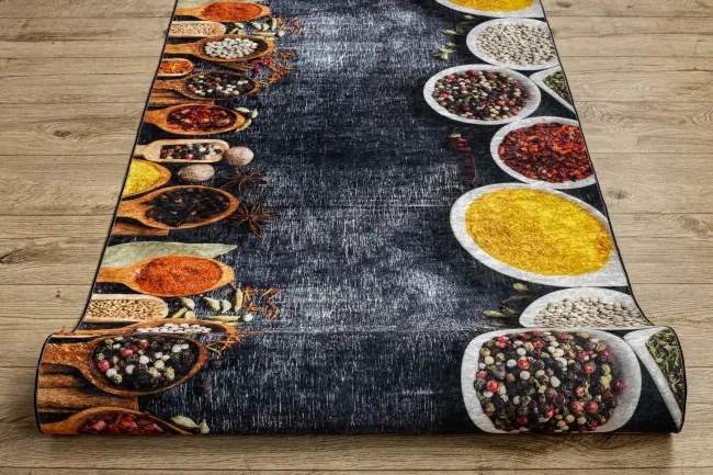 Protišmykový behúň LOTUS KITCHEN 40580 sivý / žltý