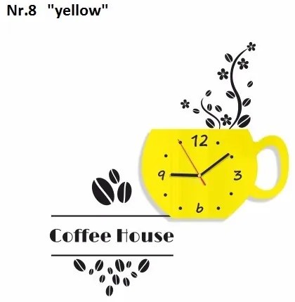 Coffee House dekoračné hodiny do kuchyne fialová