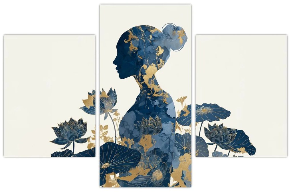 Obraz - Mramorový profil ženy (90x60 cm)