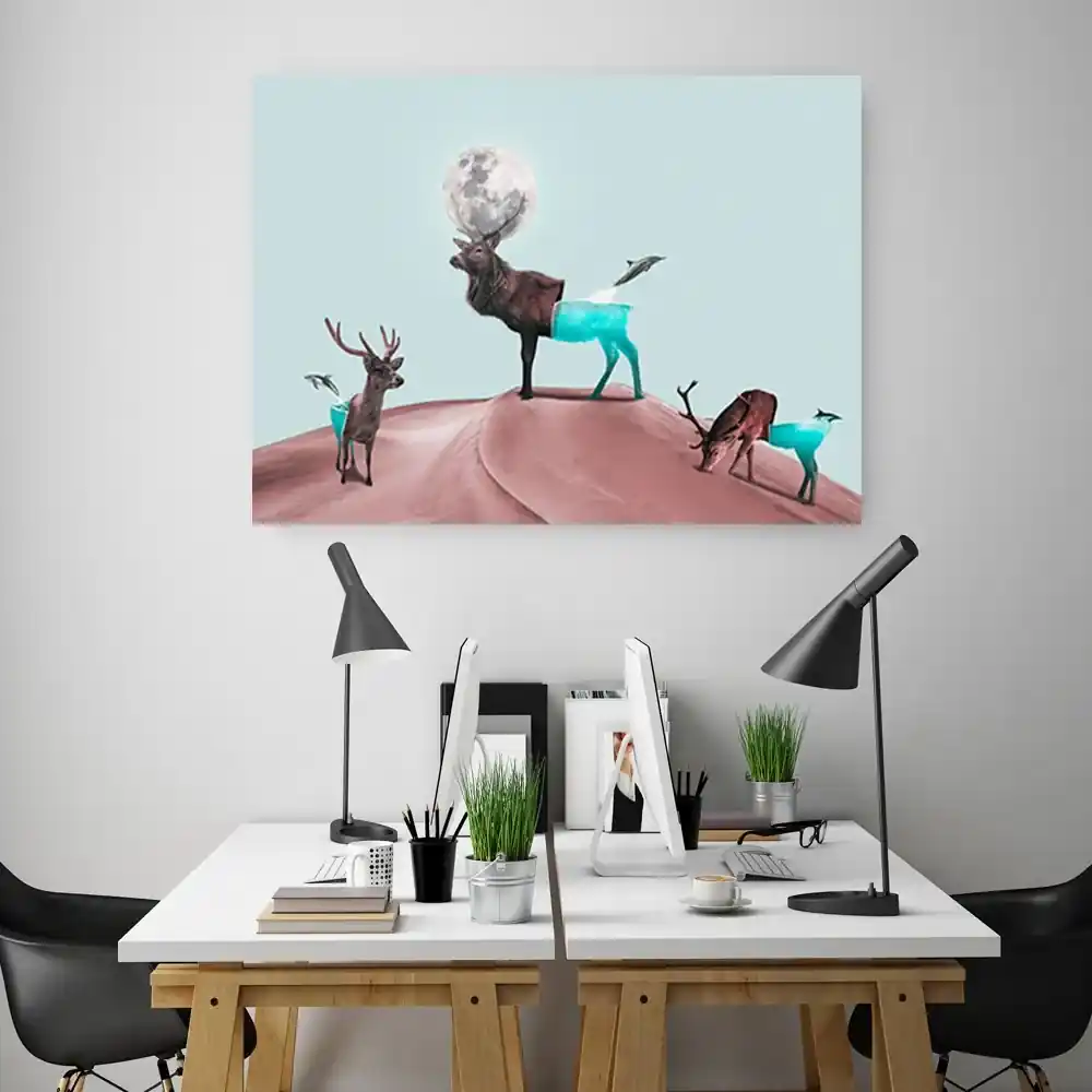 Gario Obraz na plátne Zvieratá jeleň surrealizmus - Bryantama Art Rozmery:  60 x 40 cm | BIANO