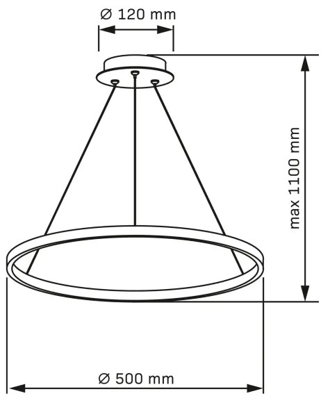 LED Luster na lanku LEA LED/20W/230V 4000K pr. 50 cm matný chróm