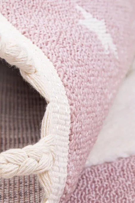 Koberec SKANDI KIDS A1096A ružový / krémový kruh