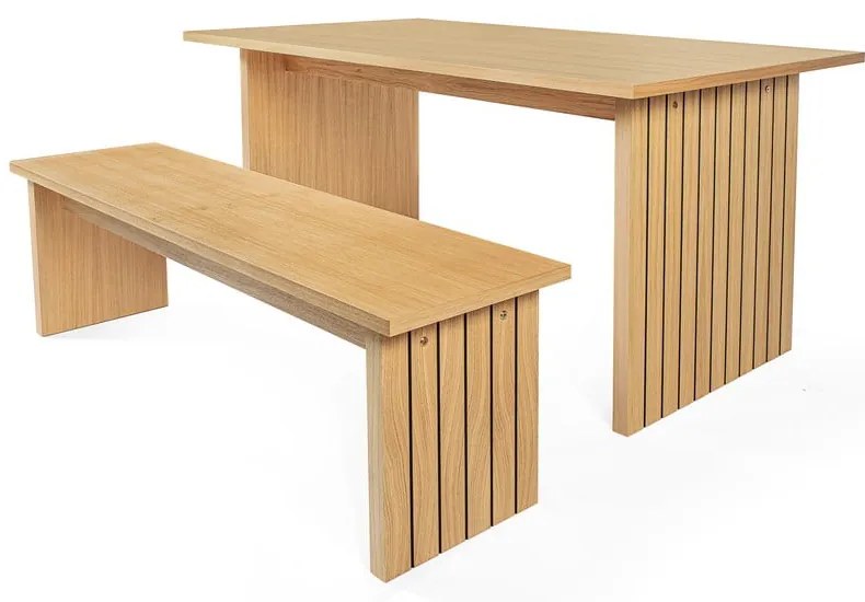 Jedálenský stôl s doskou v dubovom dekore 90x160 cm Stripe - Woodman