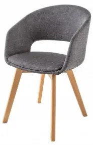 N-STAR sivá čalúnená stolička Sivá