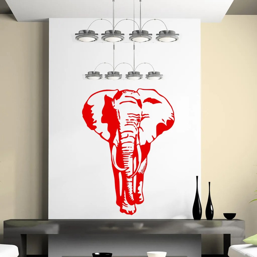Veselá Stena Samolepka Silueta Slona Farba: zelená, Veľkosť: 40 x 30 cm
