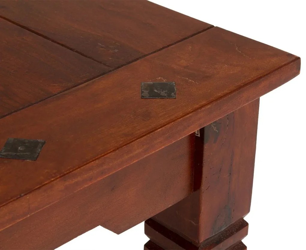 furniture-nabytek.cz - Masivní konferenční stolek Texas z akácie, lakovaný, hnědý – 60×60×45 cm