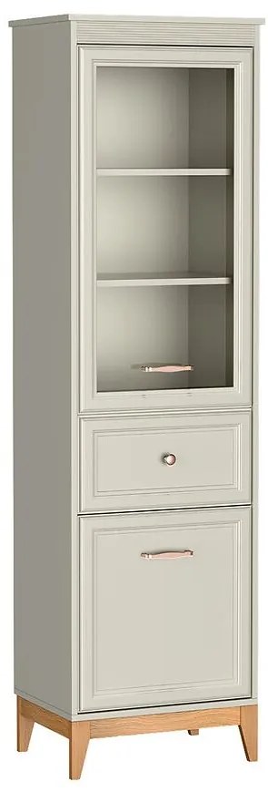 Vitrína nízka Windsor 6w Kašmír/Dub prírodný