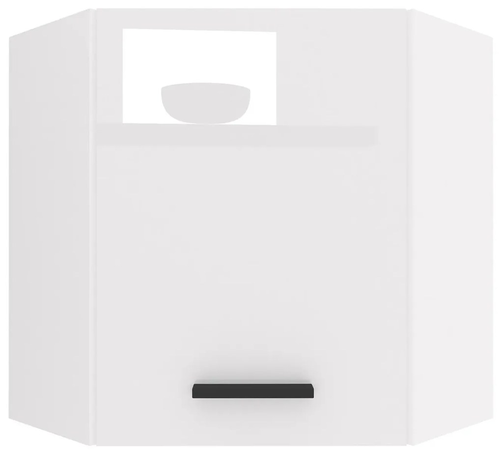 Kuchynská skrinka Belini horná rohová 60 cm biely lesk INF SGN60/1/WT/W/0/B1