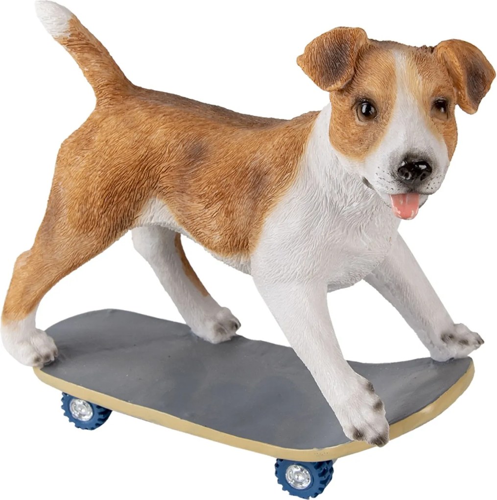 Dekoratívne soška psíka na skateboarde - 18 * 9 * 18 cm