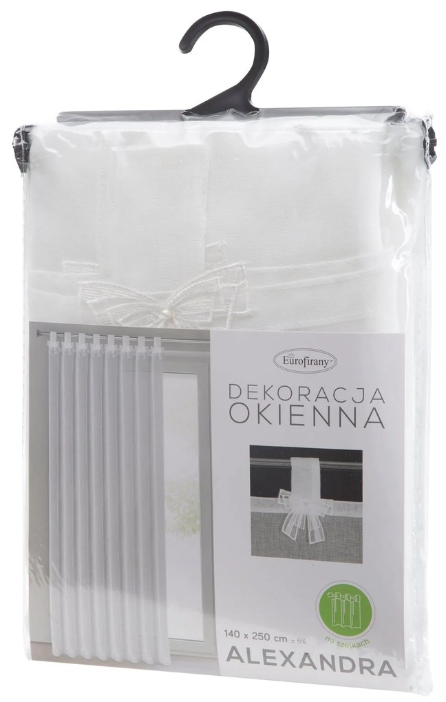 ZÁCLONA NA PÚTKACH ALEXANDRA 140X250 CM BIELA