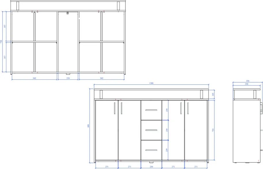 Komoda Drift, dub sonoma/biela
