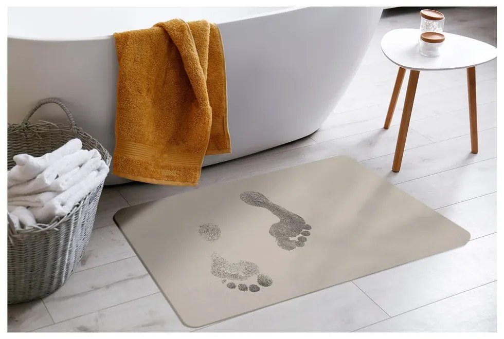 Béžová kúpeľňová predložka z kremeliny 35x45 cm Diatonella – douceur d'intérieur
