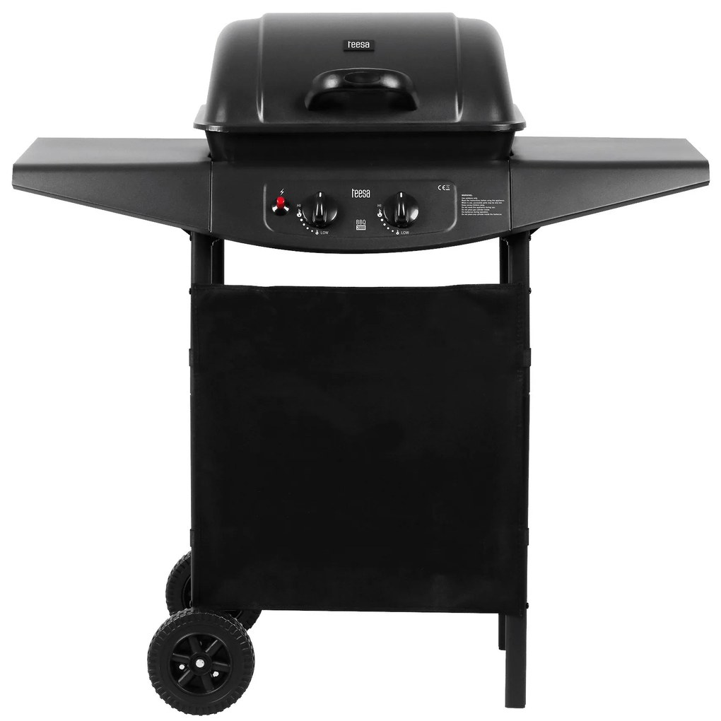 Teesa TSA0080 Plynový gril 2000, 2 horáky, 5 kW, čierny