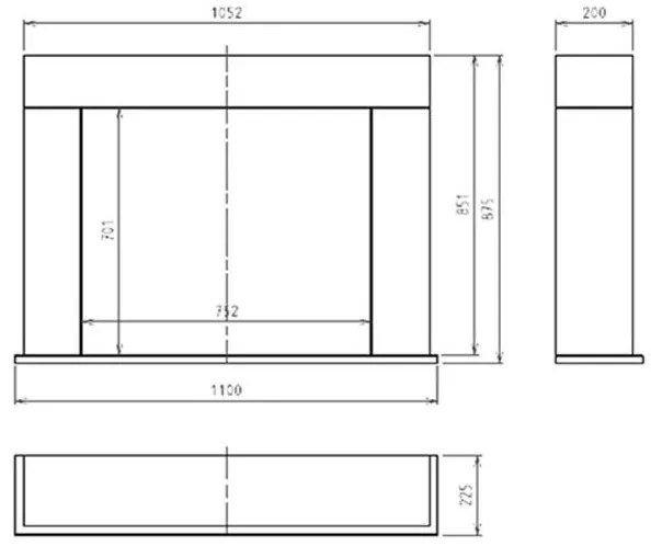 InFire - BIO krb 87,5x110 cm 3kW biela