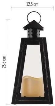 Hranatá LED lucerna Difa 26,5 cm teplá bílá