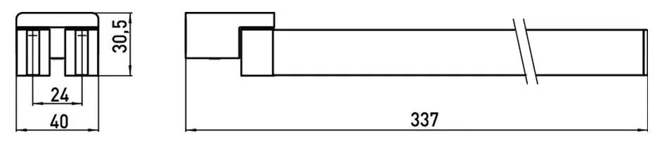 Emco Loft - Držiak na uterák, dvojramenný, 31 cm, čierna 055013331