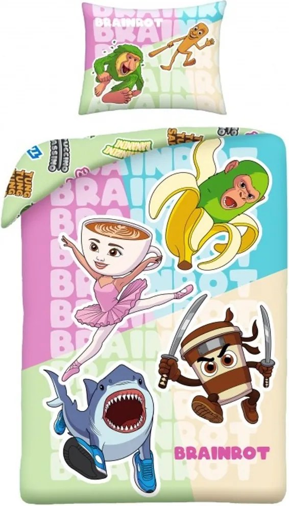 Posteľné obliečky z mikrovlákna Italian Brainrot - 70x90 cm + 140x200 cm