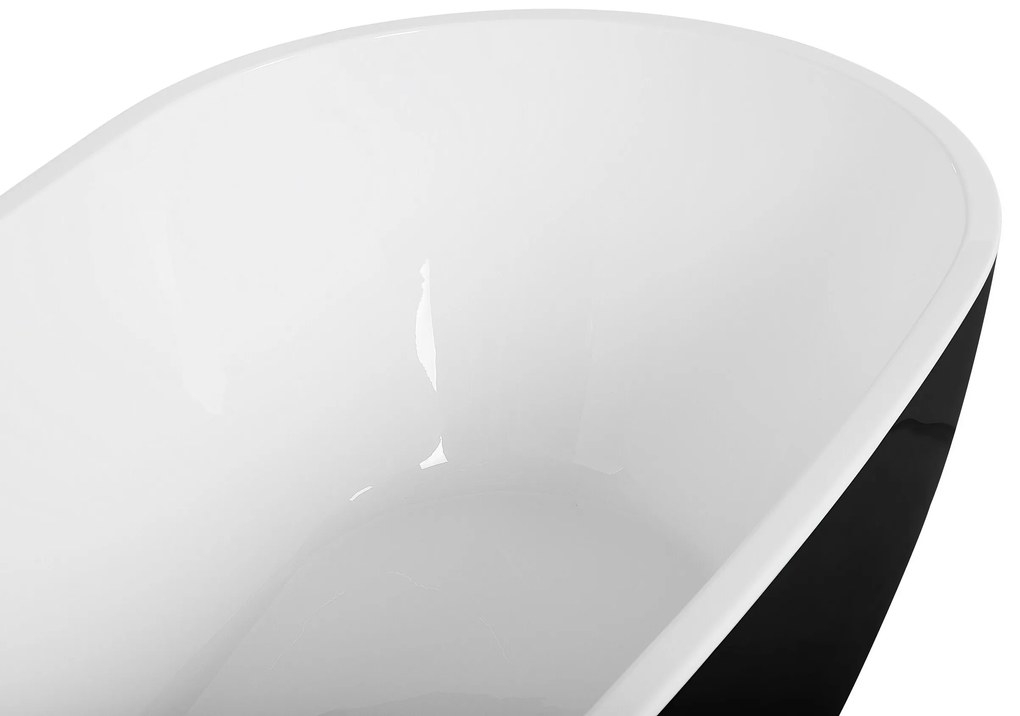 Voľne stojaca vaňa 173 x 82 cm čierna/biela GUIANA Beliani