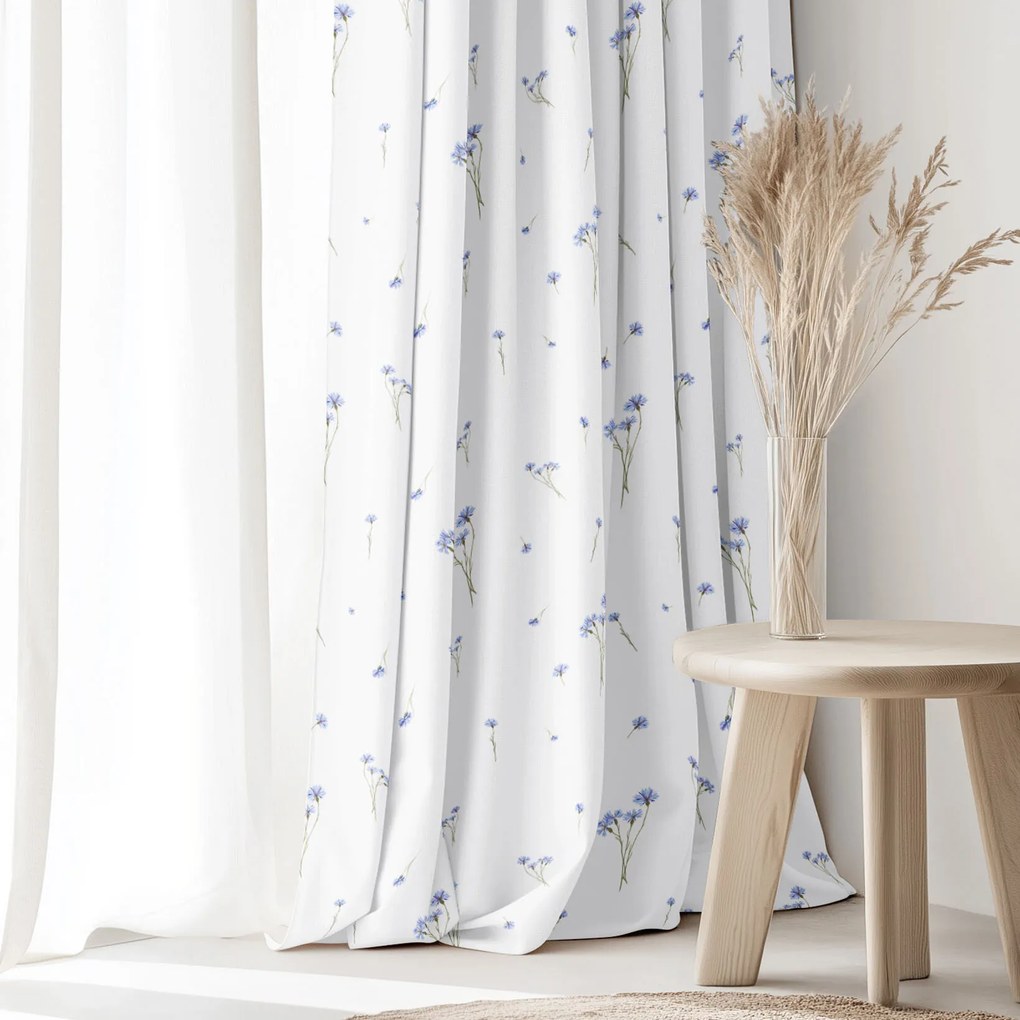 Goldea dekoračný záves - modré nevädze 180x150 cm