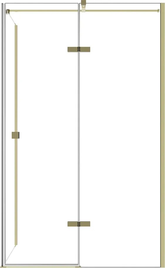 Besco Obdĺžnikový sprchový kút PIXA GOLD R 100x80 (100x90, 120x80, 120x90), výška 195 cm - bez vaničky BESCO-Rozmery: 120x90, BESCO-Orientácia: Ľavá