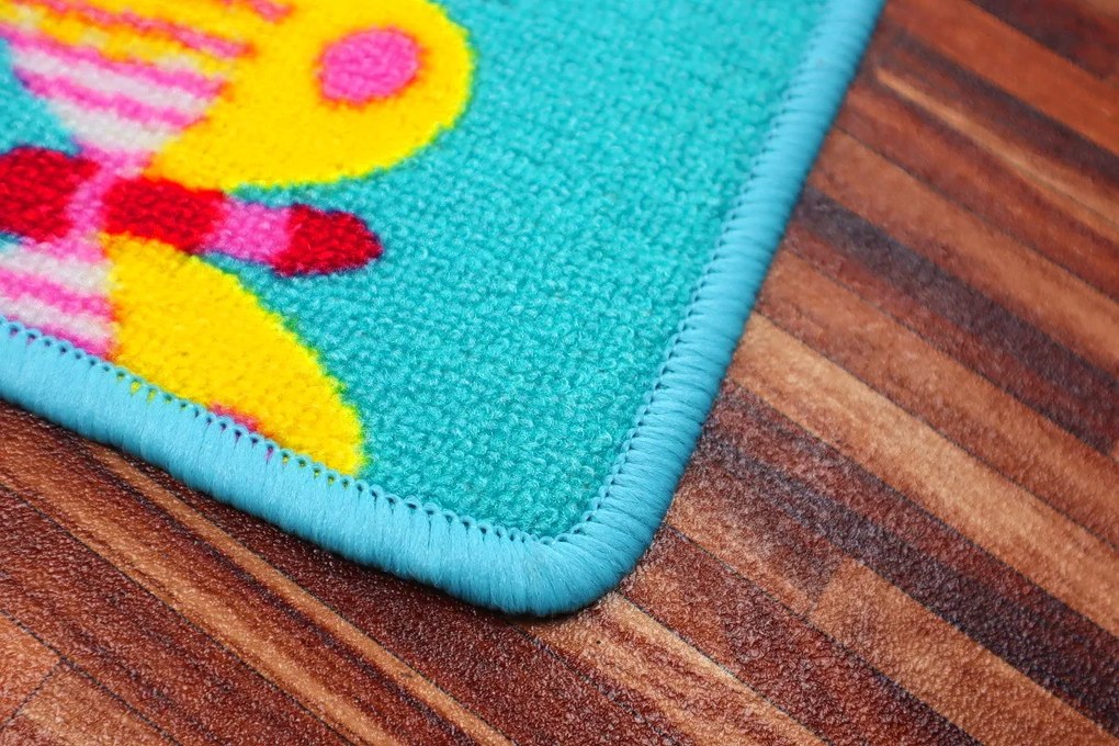 Vopi, Detský kusový koberec Motýlik 5271 modrý, 80x120, modrá, detská izba